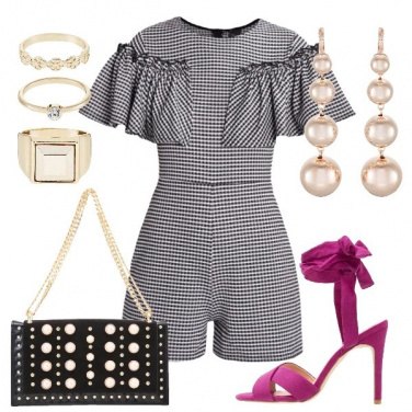 Outfit Volants e Vichy in discoteca