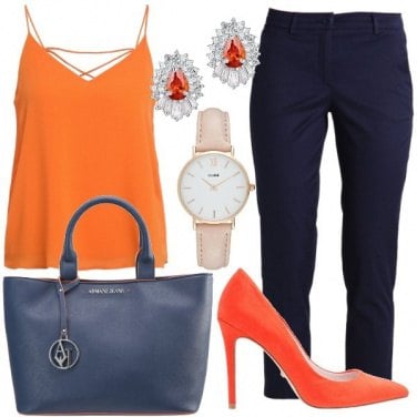 Outfit Arancione e blu