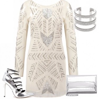 Outfit Bianco e argento