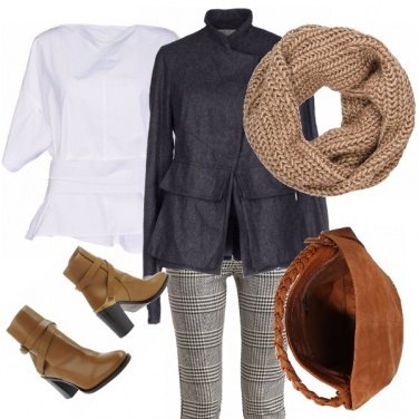 Outfit Cuoio e grigio