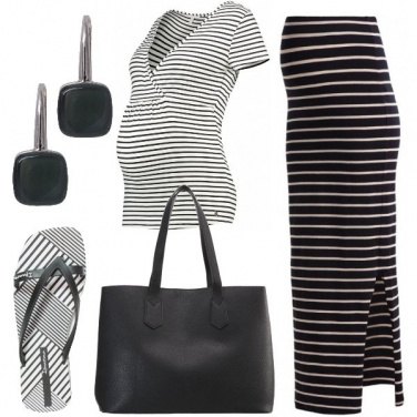 Outfit Mamma a righe