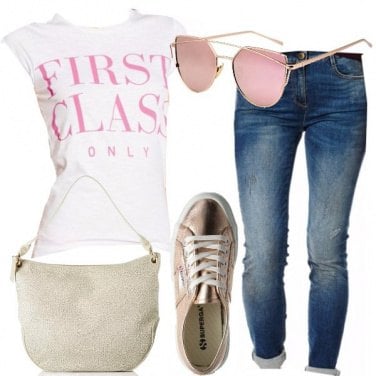 Outfit Casual in rosa