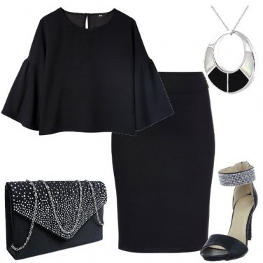Outfit Nero tra i brillantini