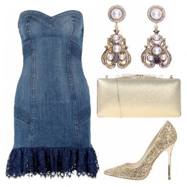 Outfit Serata in denim e oro!