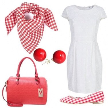 Outfit Bianco e quadretti