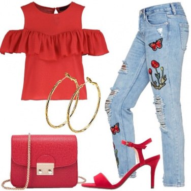Outfit Jeans con ricami