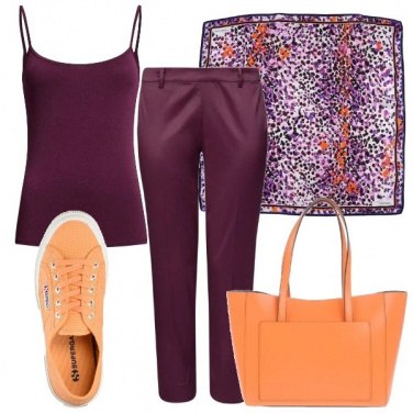 Outfit Tra il viola e l\'arancio
