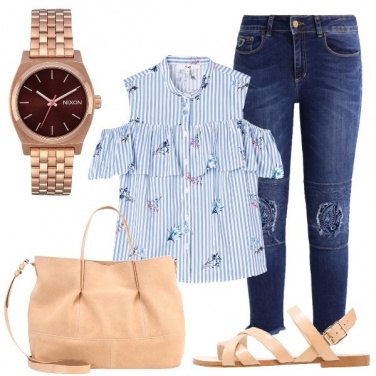 Outfit Jeans e nude