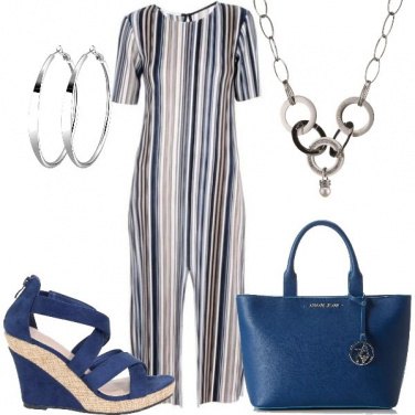 Outfit Abito lungo a righe