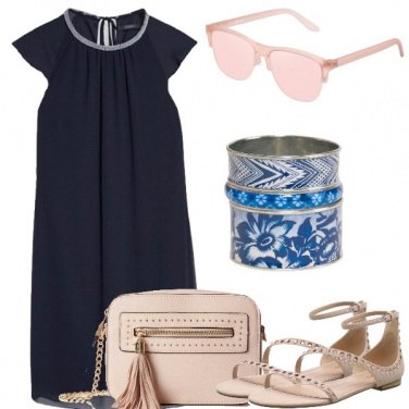Outfit Blu e rosa
