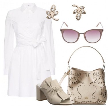 Outfit L\' abito chemisier bianco