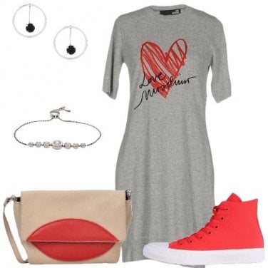 Outfit Cuori e labbra rosse