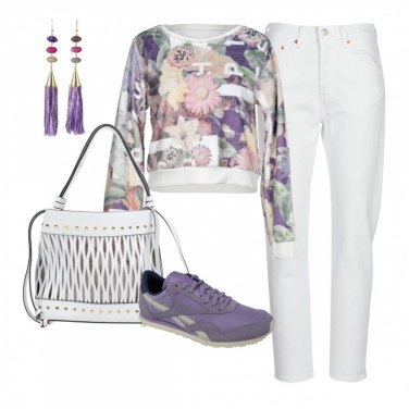 felpa reebok floreale