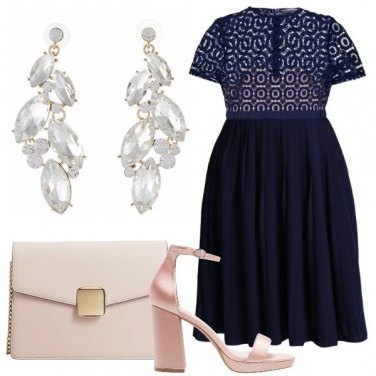 Outfit Blu e cipria