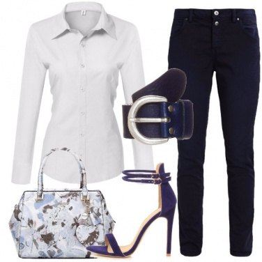 Outfit Bianco e blu