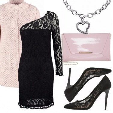 Outfit Rosa baby e..pizzo nero.