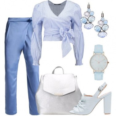 Outfit Azzurro e argento