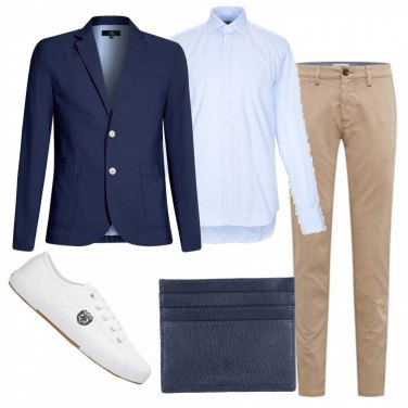 Outfit Camicie Blu Tinta unita Uomo: 1 Outfit Uomo | Bantoa