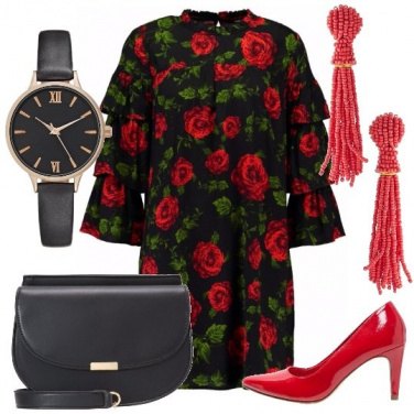 Outfit Abito con le rose