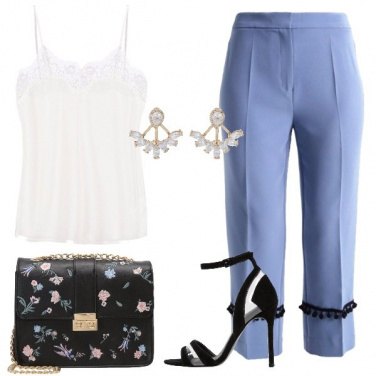 Outfit I fiori sulla borsa