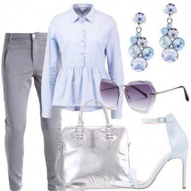 Outfit Azzurro e grigio