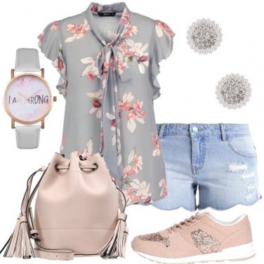 Outfit Denim e fiori