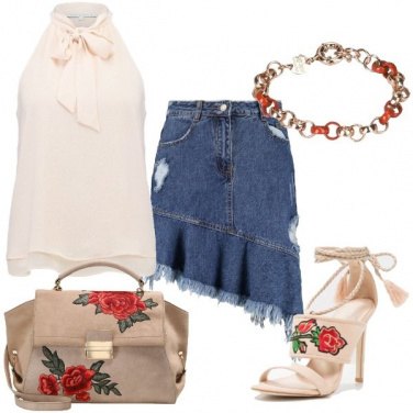 Outfit Nude e jeans