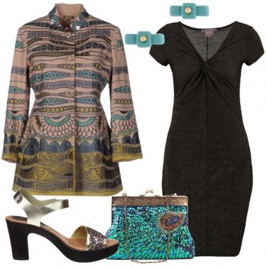 Outfit Tubino con fili laminati
