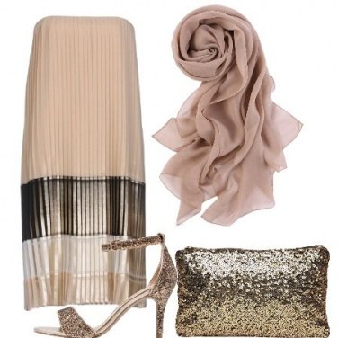 Outfit Beige e paillettes