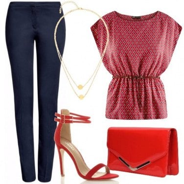 Outfit Blu e rosso