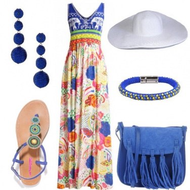 Outfit L\'abito lungo con stampa floreale