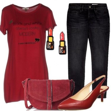 Outfit Rosso tutto il giorno
