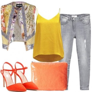 Outfit Gilet e jeans skinny