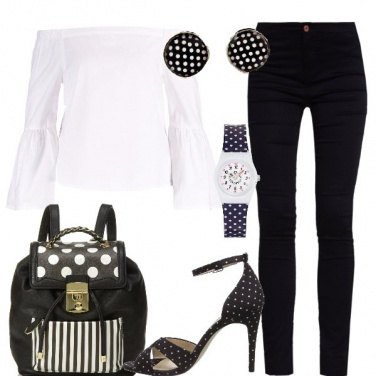 Outfit Pois in bianco e nero