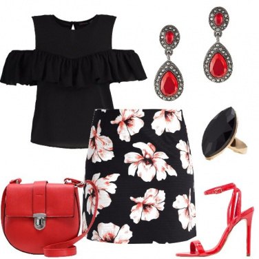 Outfit La serata in rosso e nero
