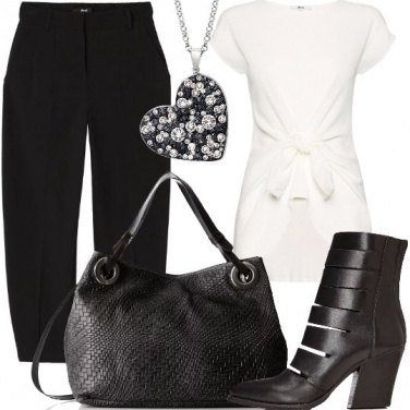 Outfit Ritorno in facoltà in bianco e nero