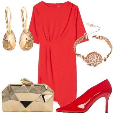 Outfit Rosso e oro