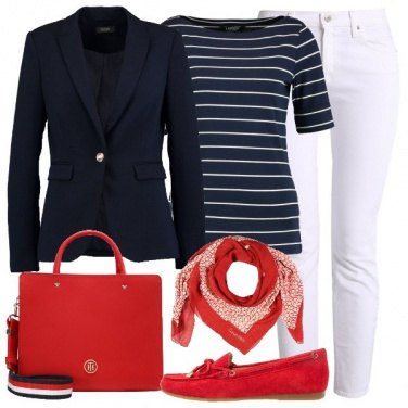 Outfit Raffinata a righe