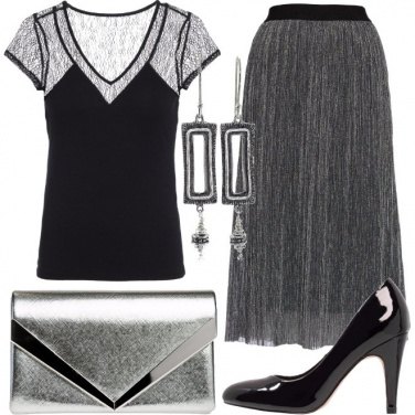 Outfit Gonna ad effetto metallizzato