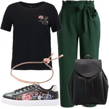 Outfit Nero e verde