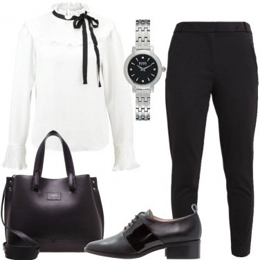 Outfit Mannish in bianco e nero