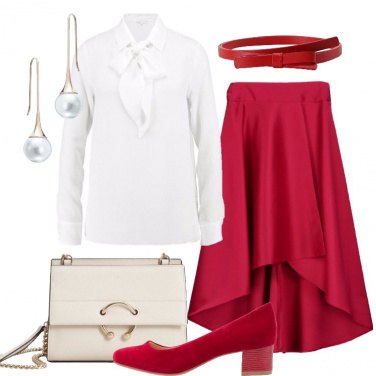 Outfit Gonna a campana rossa