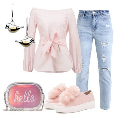 Outfit La camicetta rosa