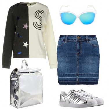 Outfit La felpa bicolore