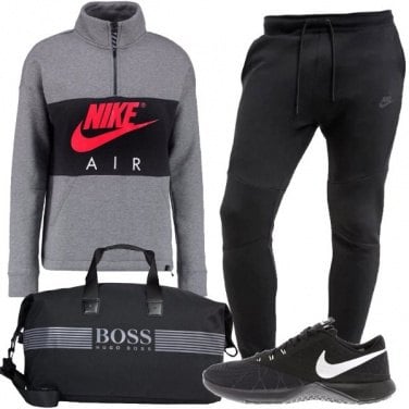 Outfit Nero e grigio