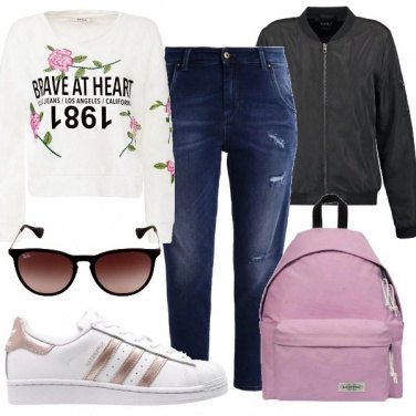 Outfit Felpa e jeans