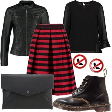 Outfit Gonna a righe