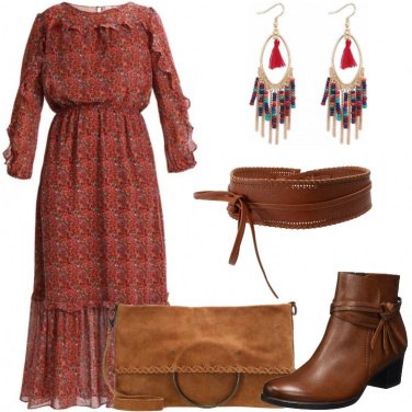 Outfit Abito lungo e tronchetti