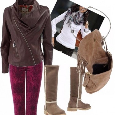 Outfit Pantalone fantasy vinaccia