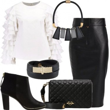 Outfit Bianco nero e oro